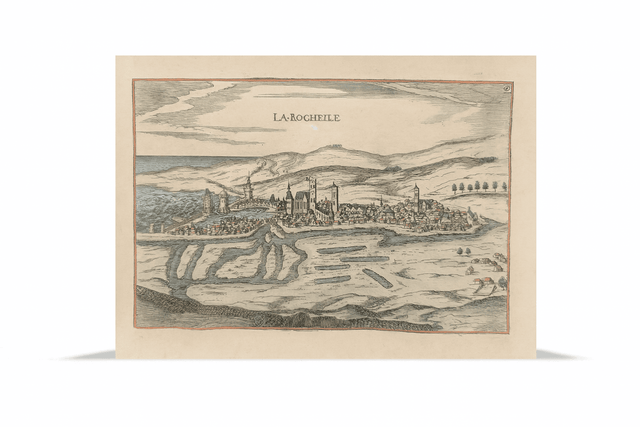 gravure xviiie siècle – vue du port de la rochelle