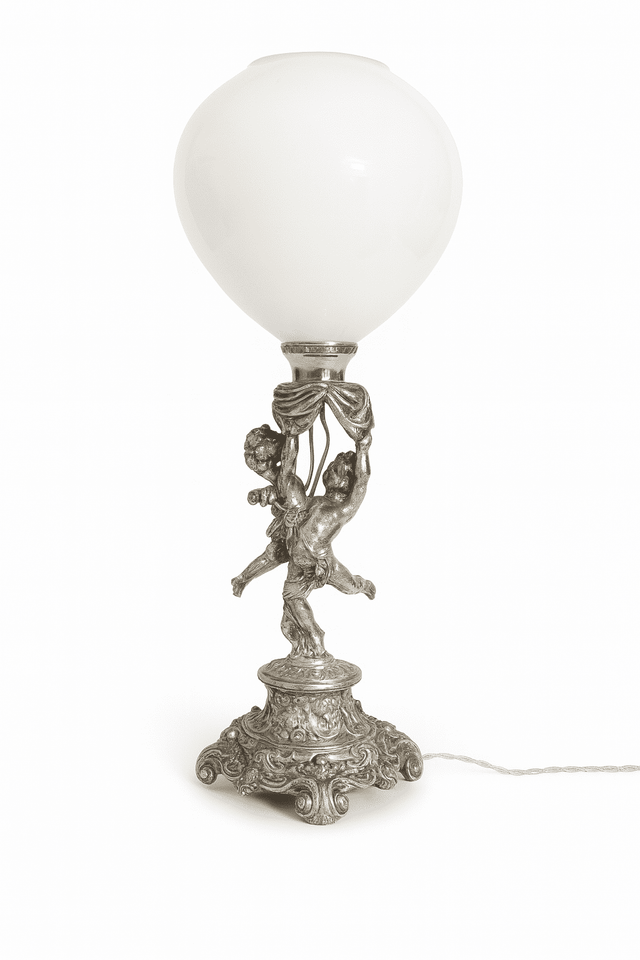 lampe en bronze argenté – xixe siècle