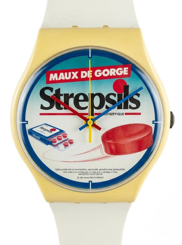 Grande montre murale géante publicitaire « STREPSILS » – Fonctionnelle
