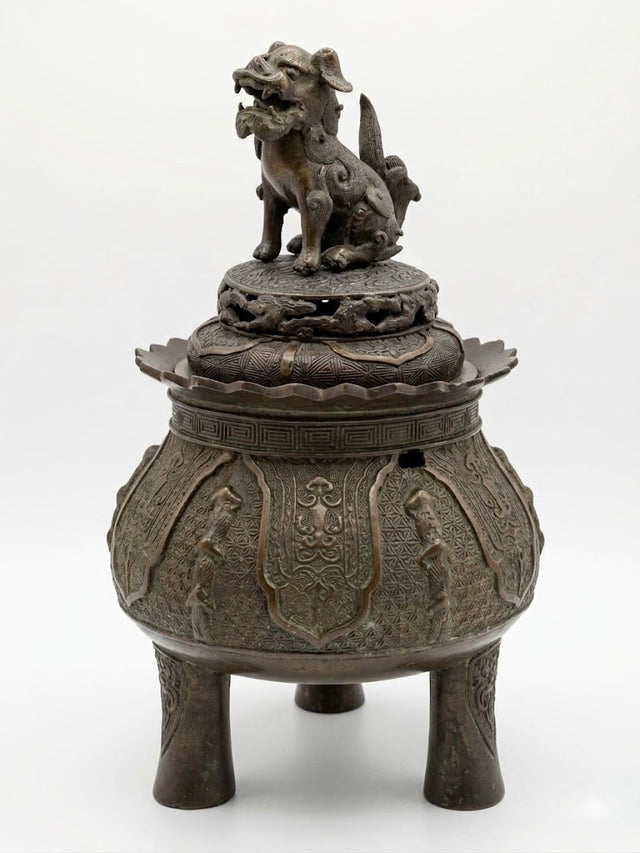 Grand brûle-parfum tripode en bronze – Koro – Japon, Époque Meiji (XIXe siècle)