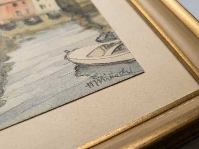 Aquarelle "Le port de Concarneau" - Henri Miloch, Bretagne, XXᵉ siècle, 44 x 36 cm